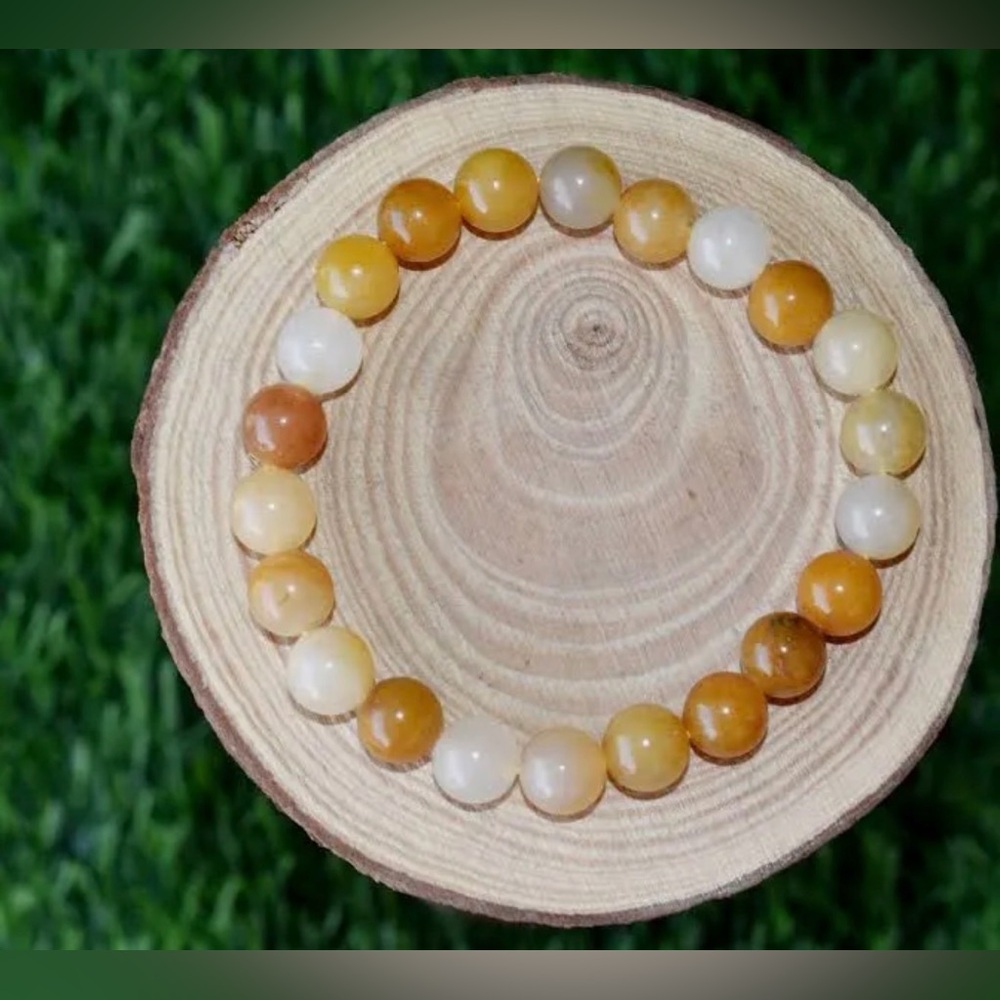 Yellow aventurine beaded elastic bracelet #aventurine #crystals #chakra